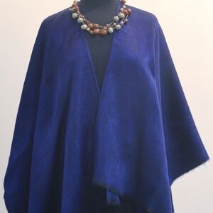 Alpaca beautiful blue cape- so warm and light weight. NWOT